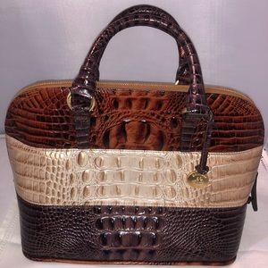 Brahmin Purse Crocodile Embossed Satchel